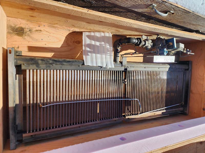 heater in wood box